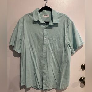 Old Navy Mint Green Short Sleeve Button-Up Shirt (Size L)